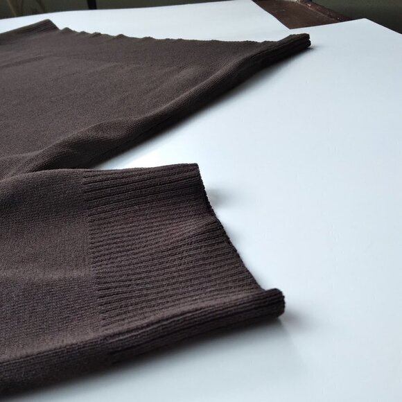 Vintage Brown High Neck Short Sleeve Pullover Sweater With Bow Detail Sz M - Picture 5 of 8